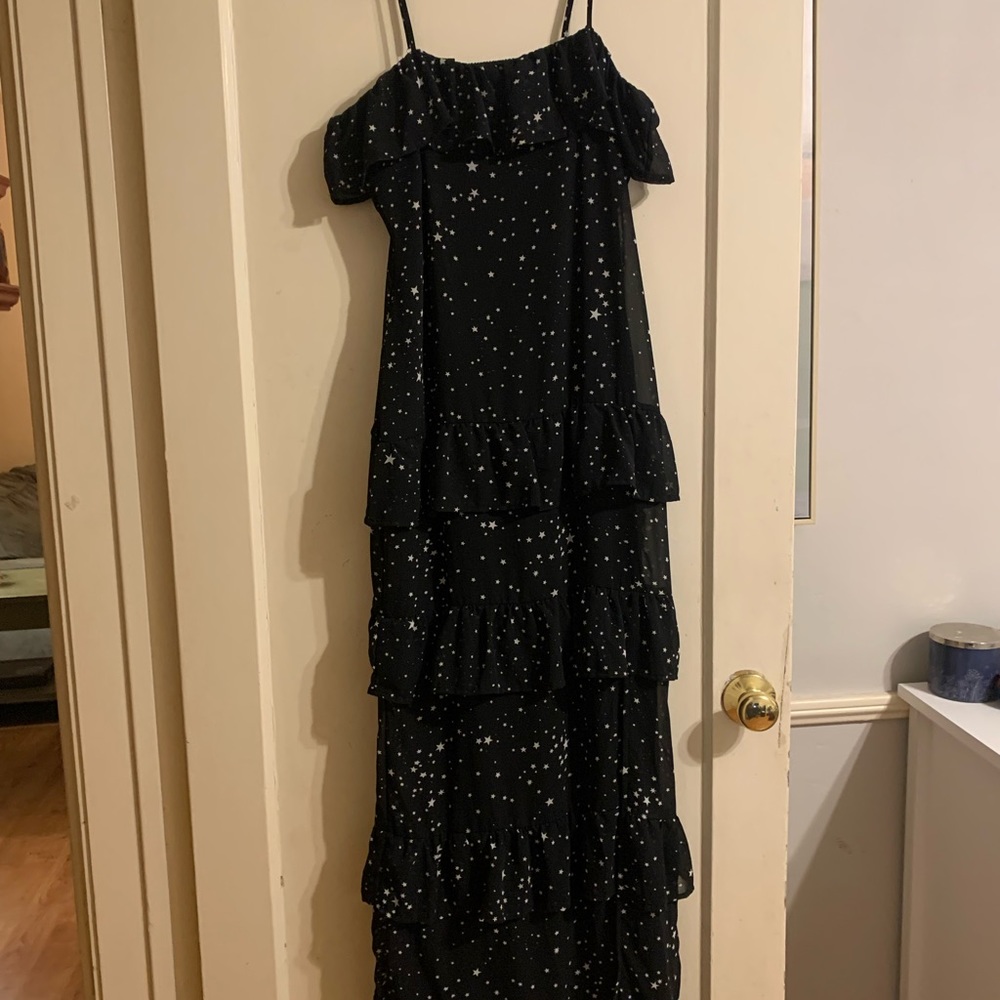 Nasty Gal Unique Start Print Flowy Maxi Dress